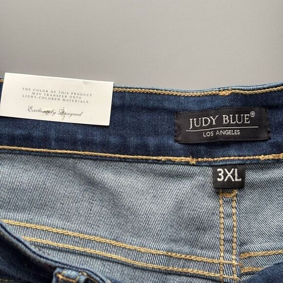 Judy Blue Mid-Rise Patch Cut Off Shorts denim jean size  3XL new - Picture 4 of 12